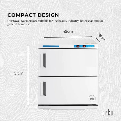 Orku 32L White UV Electric Towel Warmer Steriliser Cabinet Salon Heat Sanitiser