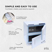 Orku 32L White UV Electric Towel Warmer Steriliser Cabinet Salon Heat Sanitiser