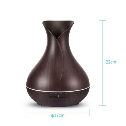 Essential Oil Aroma Diffuser and Remote - 400ml Tulip Dark Ultrasonic Humidifier