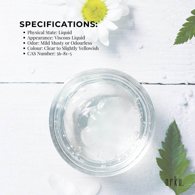 Orku 500ml Glycerine 99.9% Pure USP Food + Cosmetic Grade – Vegetable Glycerol