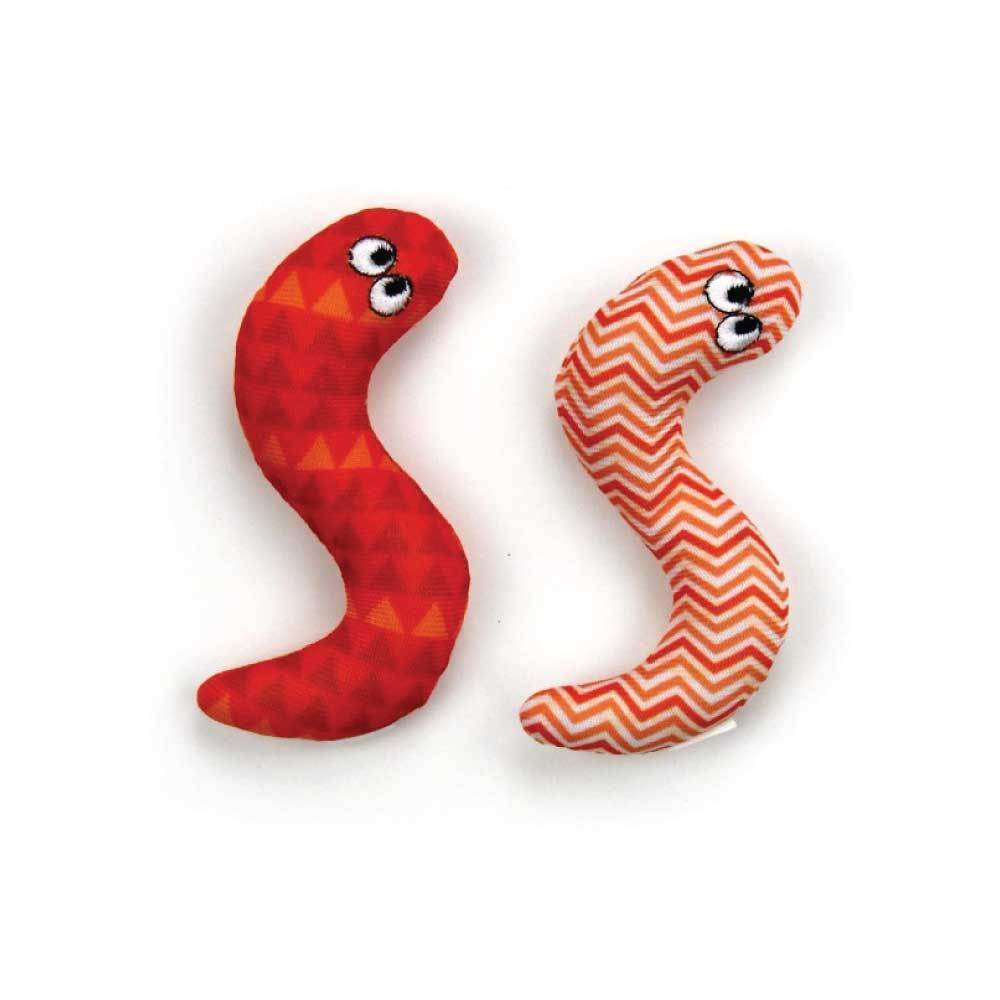 4x Pack Surf Snakes 9cm Catnip Cat Crinkle Toy Chase Kitten Teaser