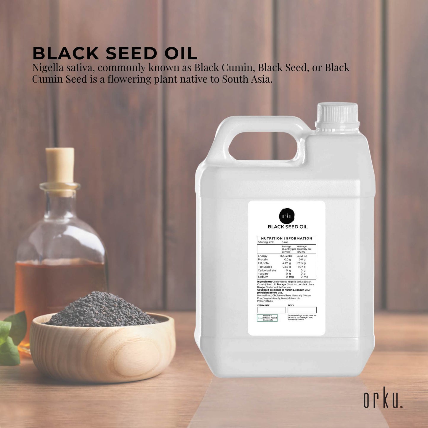 5L Pure Black Seed Oil - 100% Ethiopian Nigella Sativa Cumin Cold Pressed