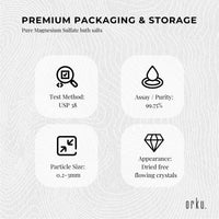 Orku 1Kg Epsom Salt - Magnesium Sulphate Bath Salts Skin Body