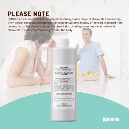 Kemmie 1L DMSO Liquid 99.9% Pure -  USP Grade Dimethyl Sulfoxide Solvent