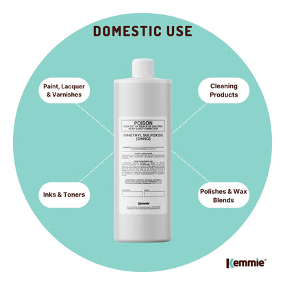 Kemmie 1L DMSO Liquid 99.9% Pure -  USP Grade Dimethyl Sulfoxide Solvent