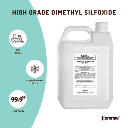 Kemmie 5L DMSO Liquid 99.9% Pure -  USP Grade Dimethyl Sulfoxide Solvent Bulk