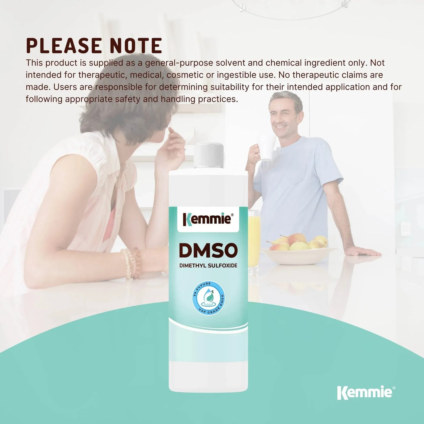 Kemmie 250ml DMSO Liquid 99.9% Pure - USP Grade Dimethyl Sulfoxide Solvent