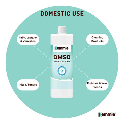 Kemmie 250ml DMSO Liquid 99.9% Pure - USP Grade Dimethyl Sulfoxide Solvent