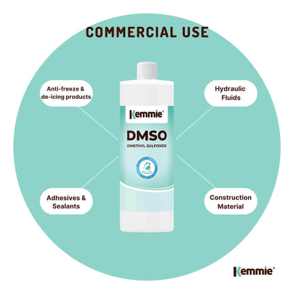 Kemmie 250ml DMSO Liquid 99.9% Pure - USP Grade Dimethyl Sulfoxide Solvent