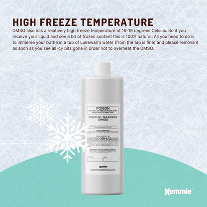 Kemmie 250ml DMSO Liquid 99.9% Pure - USP Grade Dimethyl Sulfoxide Solvent