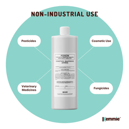 Kemmie 250ml DMSO Liquid 99.9% Pure - USP Grade Dimethyl Sulfoxide Solvent
