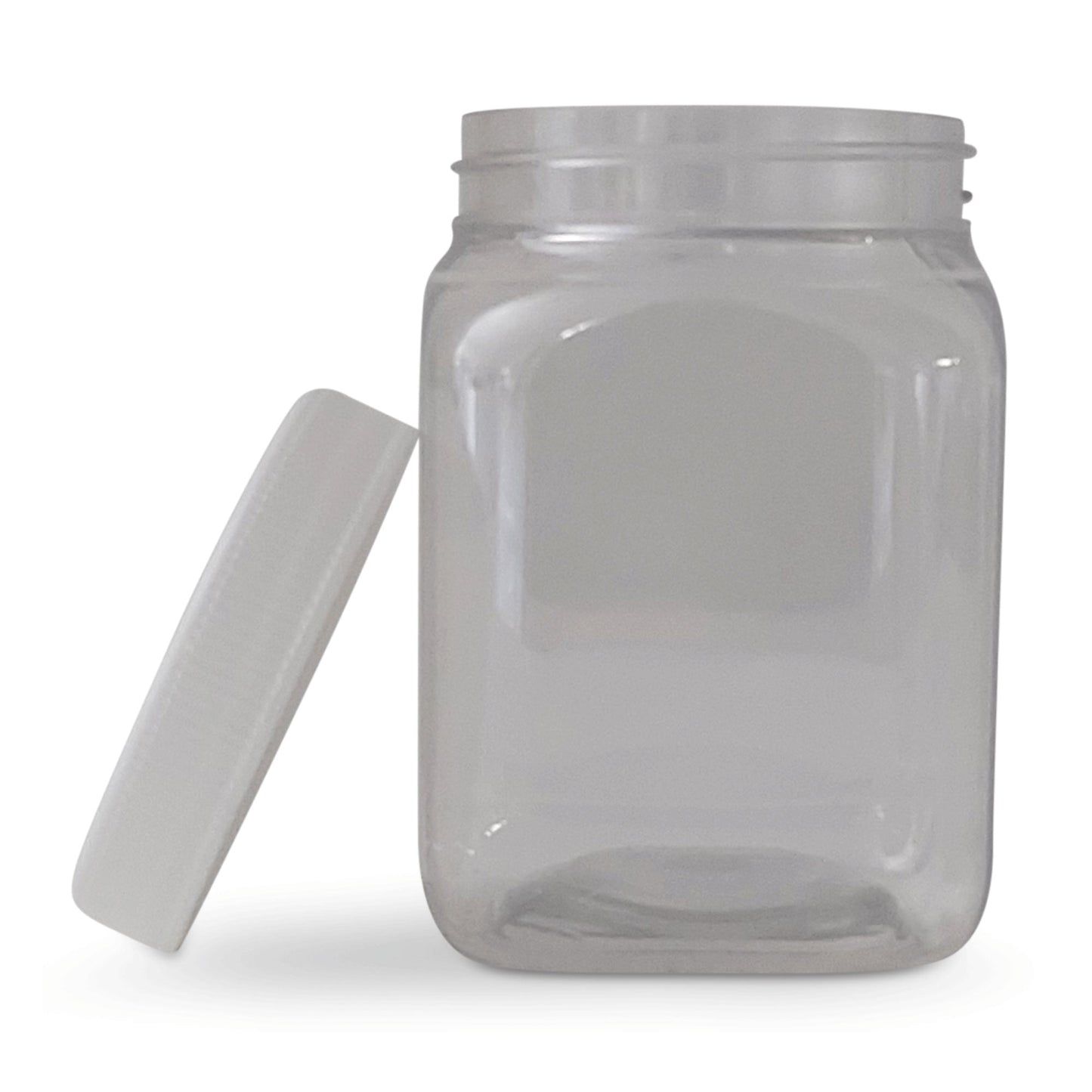 10x 250g Plastic Honey Jars + Lids - Square Clear Food Grade Packaging Containers