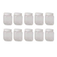 10x 250g Plastic Honey Jars + Lids - Square Clear Food Grade Packaging Containers