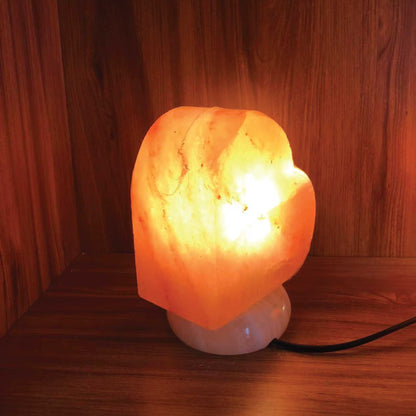 12V 12W Heart Himalayan Pink Salt Lamp Carved Rock Crystal Light Bulb On/Off Switch