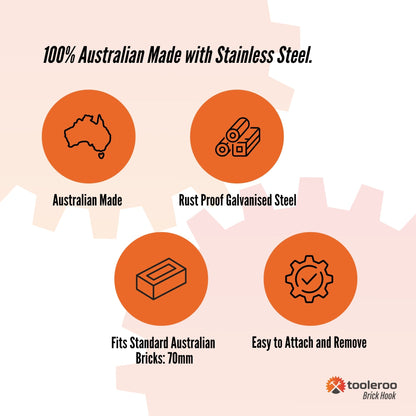 5 Pack 70mm (2.7") Brick Hooks - Wall Crab Clips Hangers For Pictures Plants