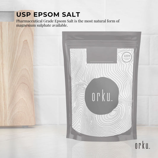 Orku 100g Epsom Salt - USP Grade Magnesium Sulfate Body Bath Salts