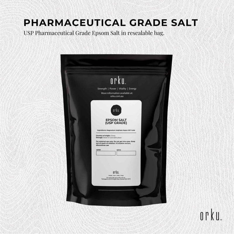 Orku 100g Epsom Salt - USP Grade Magnesium Sulfate Body Bath Salts