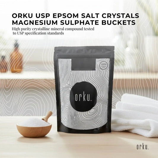 Orku 2Kg Epsom Salt - USP Grade Magnesium Sulfate Body Bath Salts