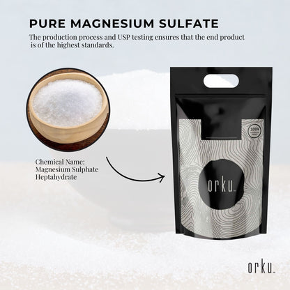 Orku 5Kg Epsom Salt - USP Grade Magnesium Sulfate Body Bath Salts