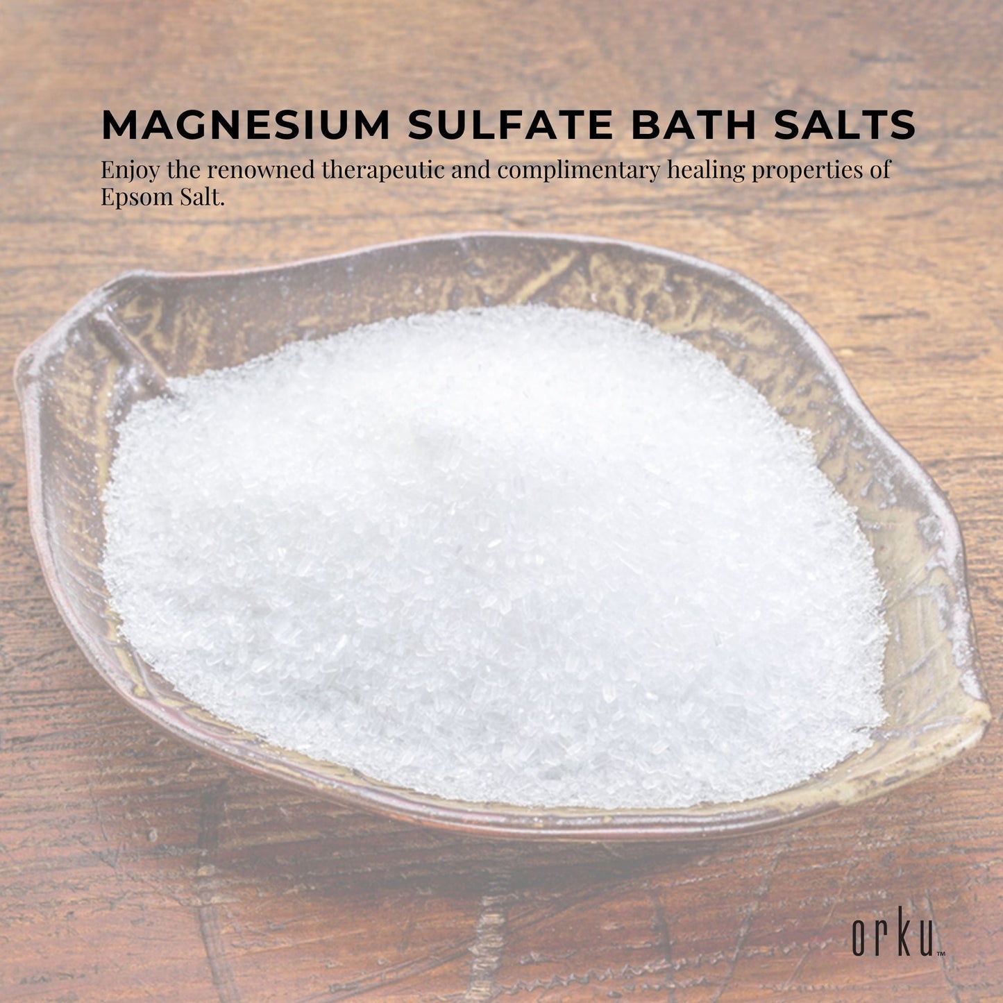 Orku 1.3Kg Epsom Salt Tub - USP Grade Magnesium Sulfate Body Bath Salts
