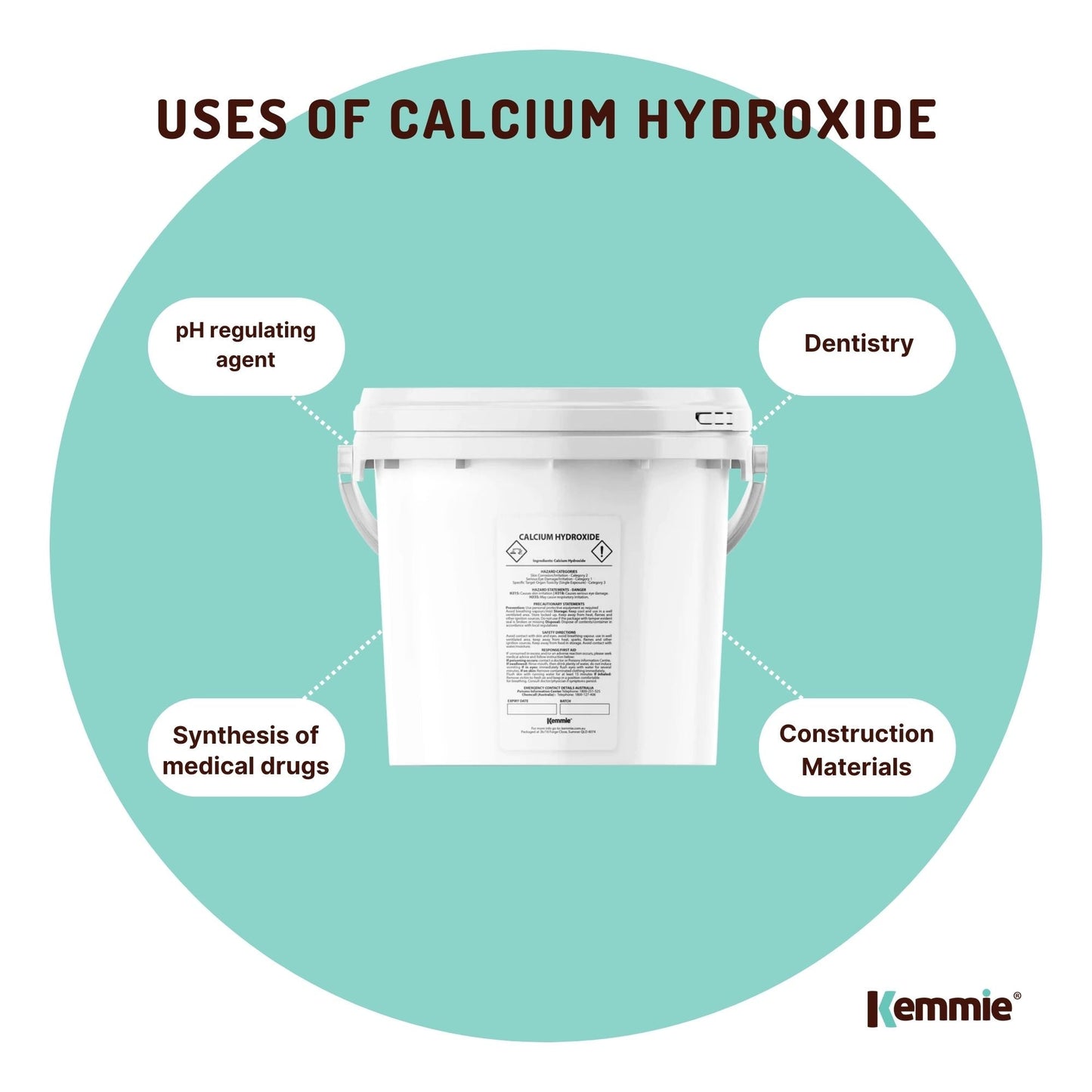 2.5kg Calcium Hydroxide Powder Tub Food Grade FCC Hydrated Slaked Pickling Lime