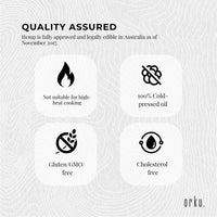 Orku 250ml Organic Hemp Seed Oil - Cold Pressed Food Grade Oils