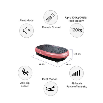 Social Hike Pink Mini Vibration Plate - Vibrating Exercise Machine Platform
