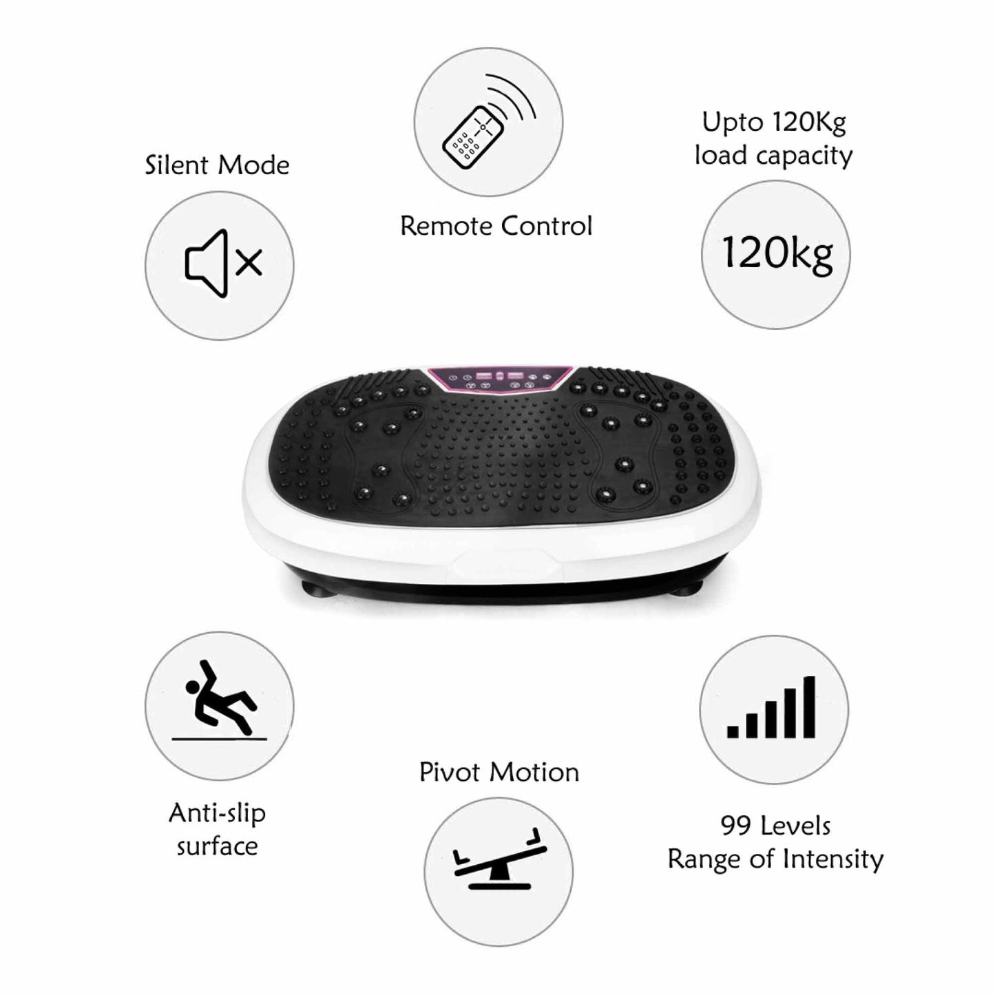 Social Hike Pink Mini Vibration Plate - Vibrating Exercise Machine Platform