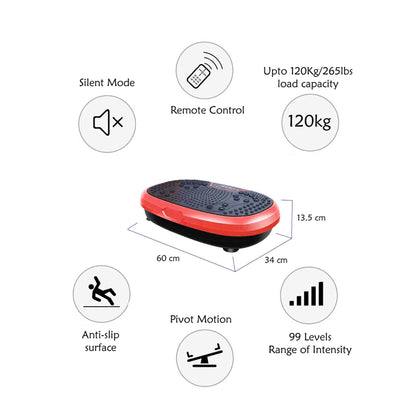 Red Mini Vibration Platform Magnet Therapy Vibrating Machine Exercise Plate