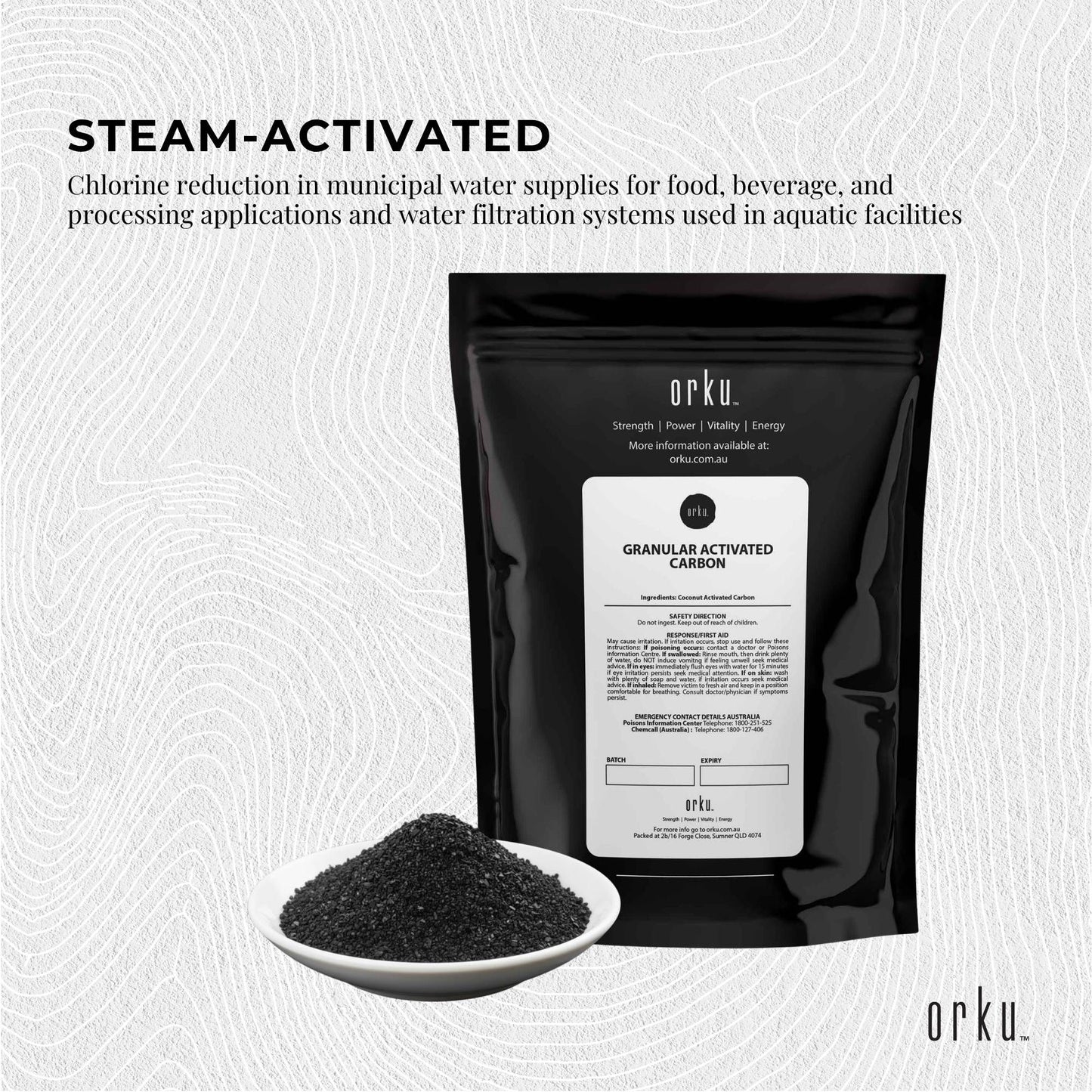 100g Granular Activated Carbon GAC Coconut Shell Charcoal - Water Air Filtration