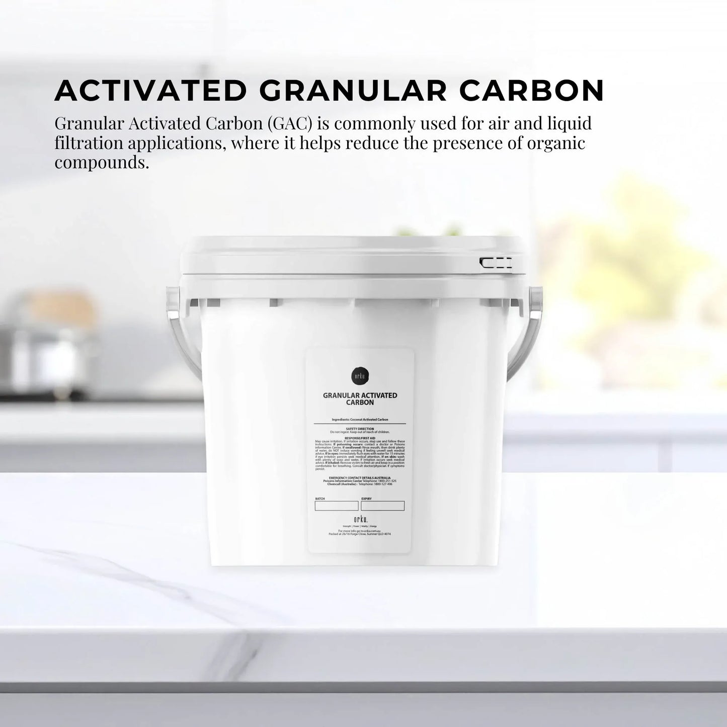 2.5Kg Granular Activated Carbon Tub GAC Coconut Shell Charcoal - Water Filtering