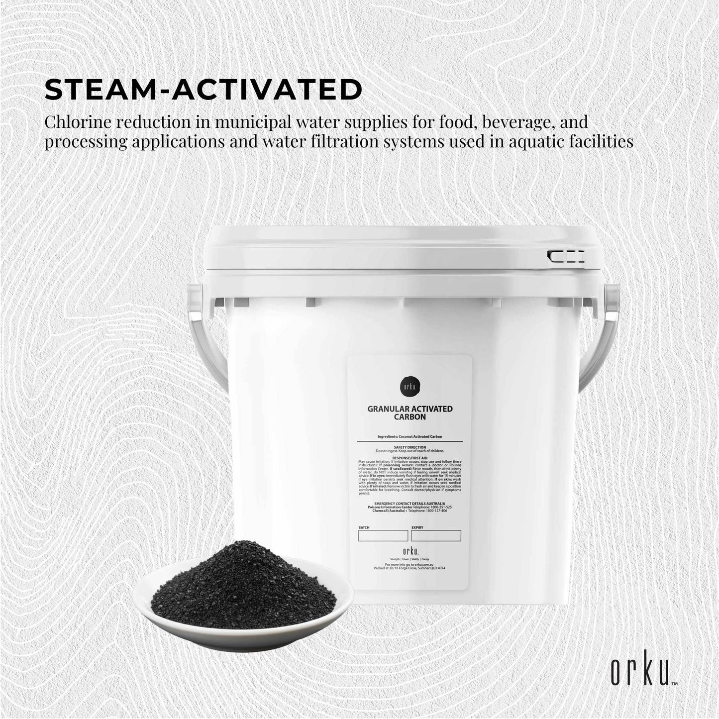 2.5Kg Granular Activated Carbon Tub GAC Coconut Shell Charcoal - Water Filtering