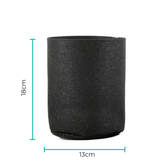 6 Pck 0.6 Gallon Fabric Flower Pots 2.4L Garden Planter Bags Black Felt Root Pouch