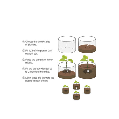 6 Pck 0.6 Gallon Fabric Flower Pots 2.4L Garden Planter Bags Black Felt Root Pouch