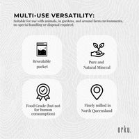 Orku 100g Fossil Shell Flour - Livestock Garden Pet Diatomaceous Earth