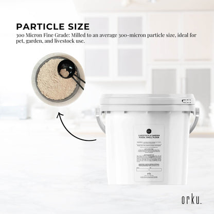 Orku 3Kg Fossil Shell Flour Tub - Livestock Garden Diatomaceous Earth