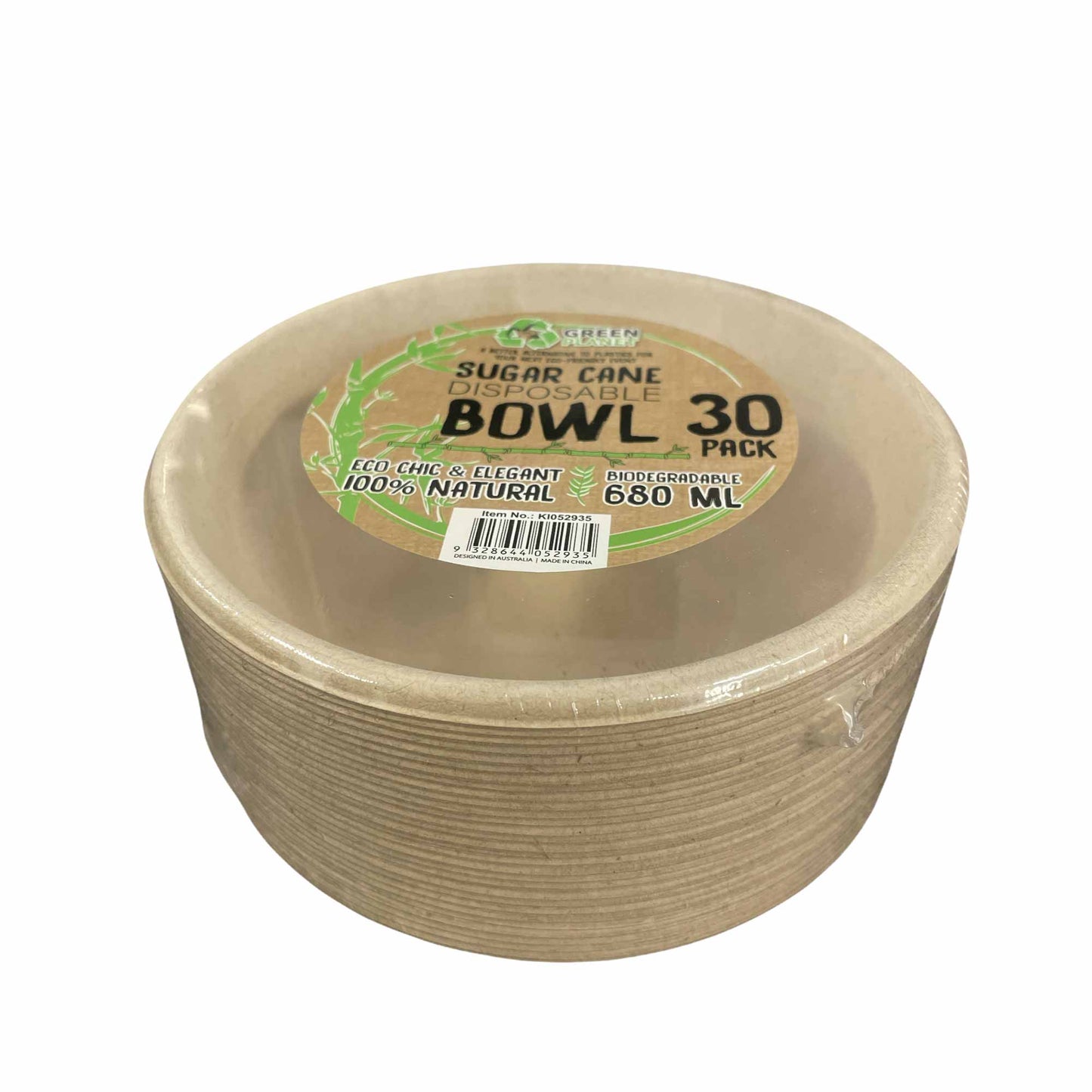 30 Pck Eco Friendly Disposable Party Deep Bowls 680ml Biodegradable Sugar Cane