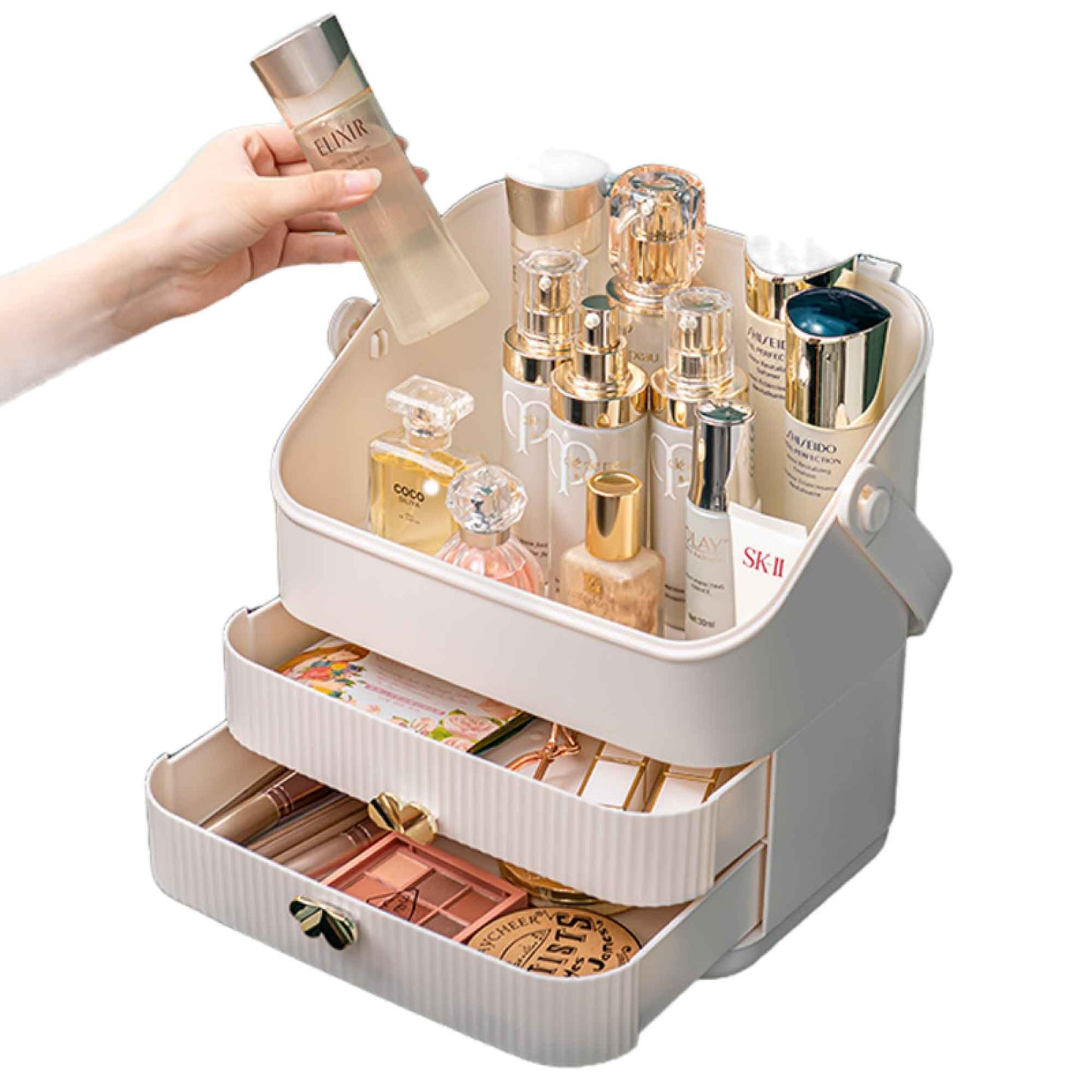 Makeup Display Case Organiser - Cosmetic Storage Jewellery Portable Vanity