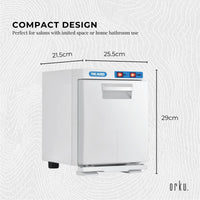 Orku 5L White Electric Hand Towel Warmer Mini UV Steriliser Cabinet Salon Heater