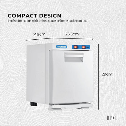 Orku 5L White Electric Hand Towel Warmer Mini UV Steriliser Cabinet Salon Heater