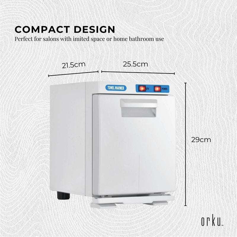 Orku 5L White Electric Hand Towel Warmer Mini UV Steriliser Cabinet Salon Heater