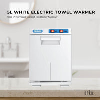 Orku 5L White Electric Hand Towel Warmer Mini UV Steriliser Cabinet Salon Heater