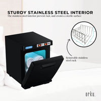 Orku 5L Black Electric Hand Towel Warmer Mini UV Steriliser Cabinet Salon Heater
