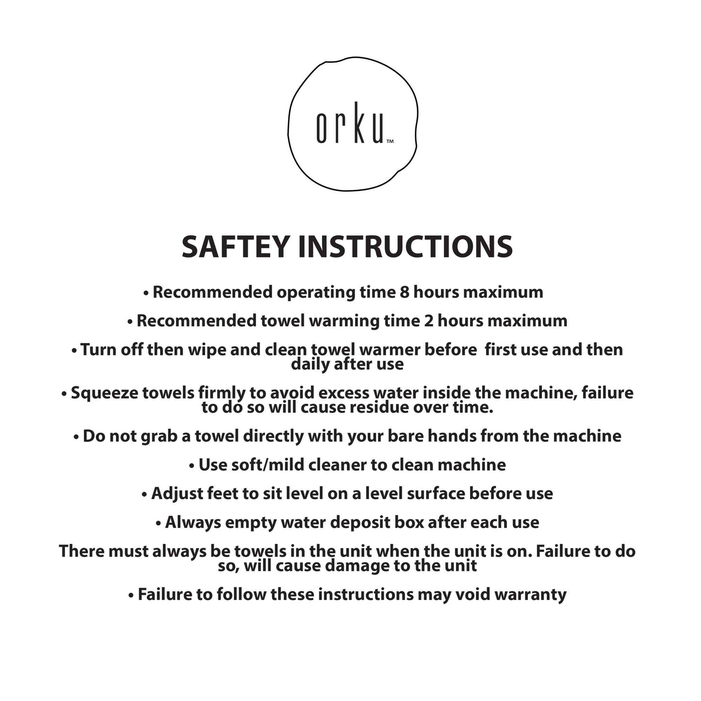 Orku 5L Black Electric Hand Towel Warmer Mini UV Steriliser Cabinet Salon Heater