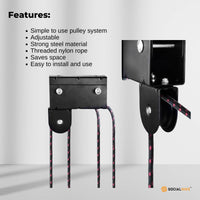 Kayak Hoist - 45kg Garage Ceiling Pulley Lift Storage System Bike Luggage Holder