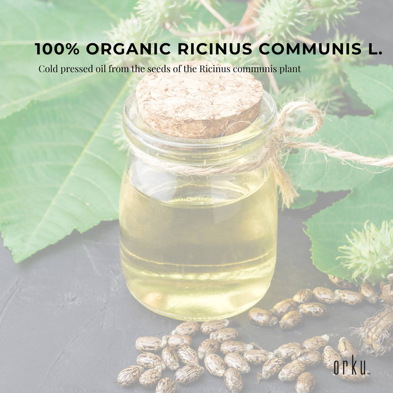 Orku 25ml Organic Castor Oil + Dropper - Hexane Free Cold Pressed
