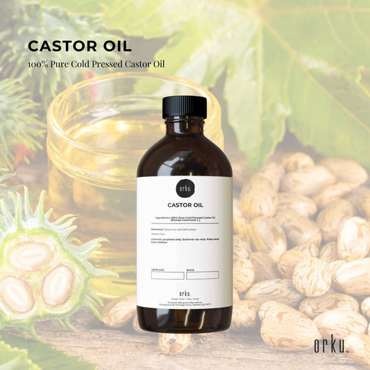 Orku 250ml Organic Castor Oil - Hexane Free Cold Pressed
