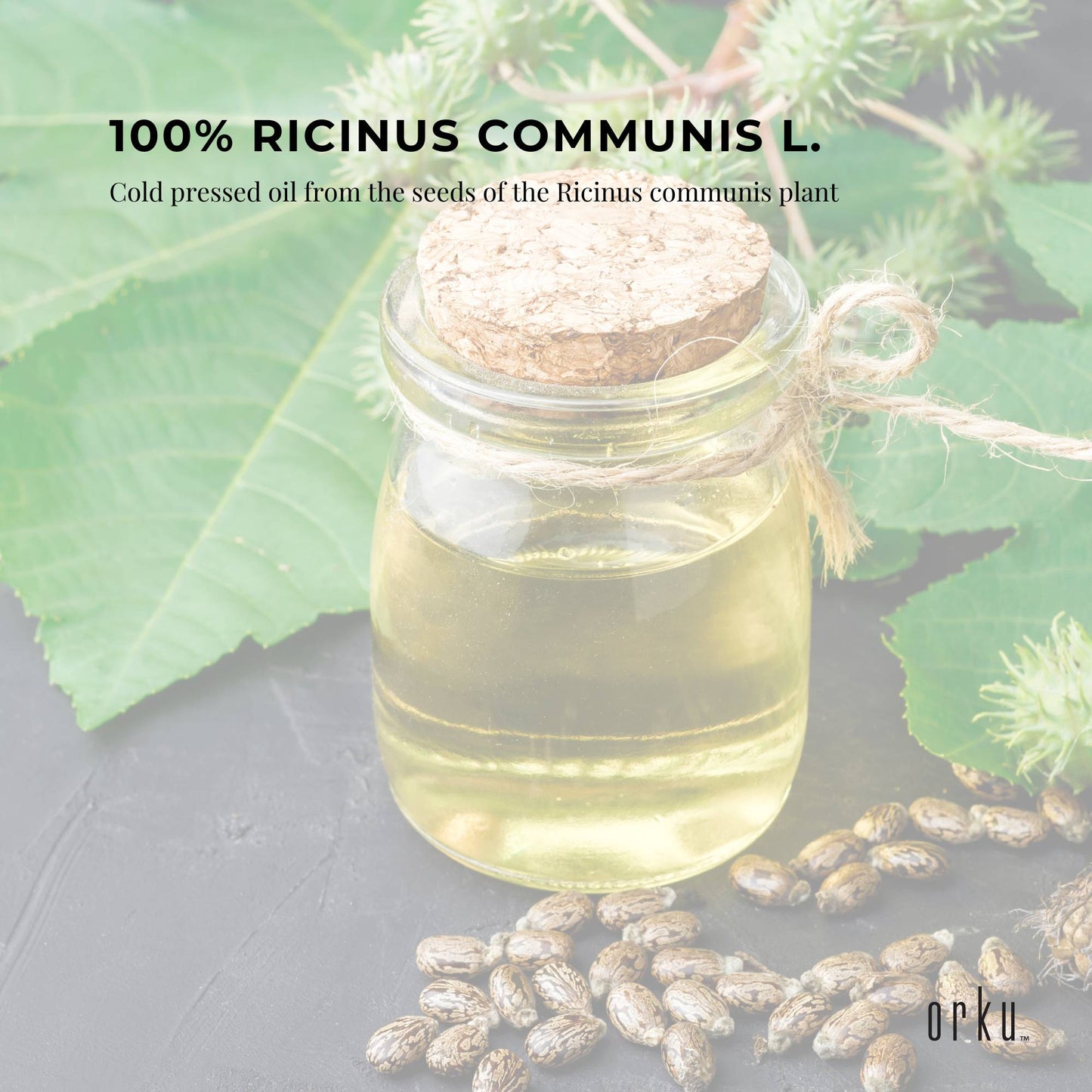 Orku 500ml Organic Castor Oil - Hexane Free Cold Pressed