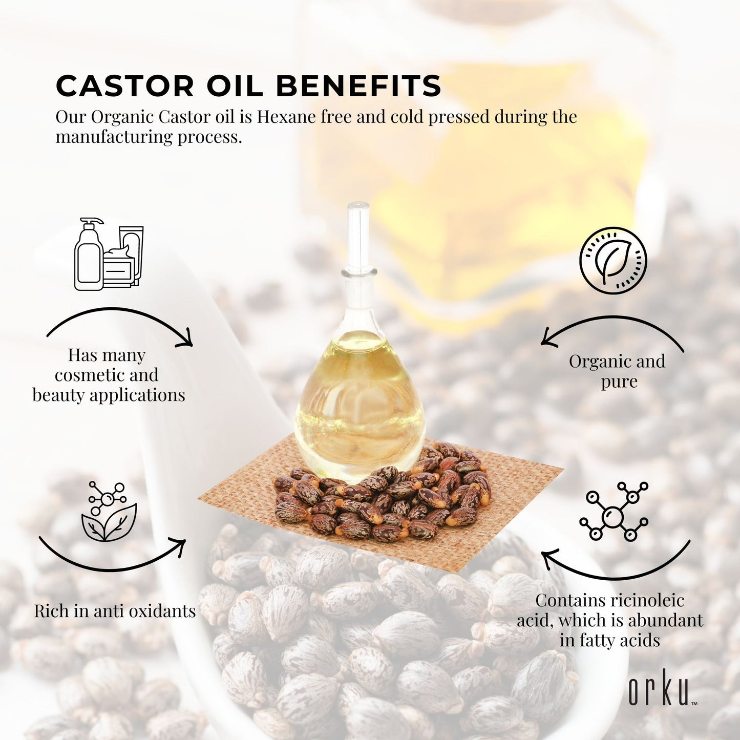 5L Organic Castor Oil - Hexane Free Cold Pressed Anti Oxidant Skin Hair Care