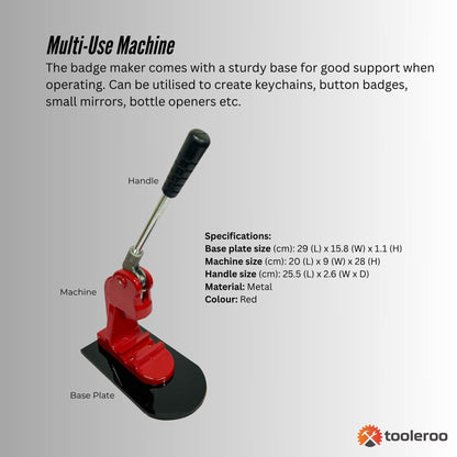 Button Badge Maker - Crafting Press Mirror Hobby Machine